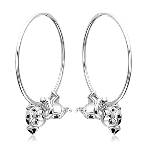 

Серьги конго из серебра PLATINA jewelry 02-5160-00, эмаль, 02-5160-00