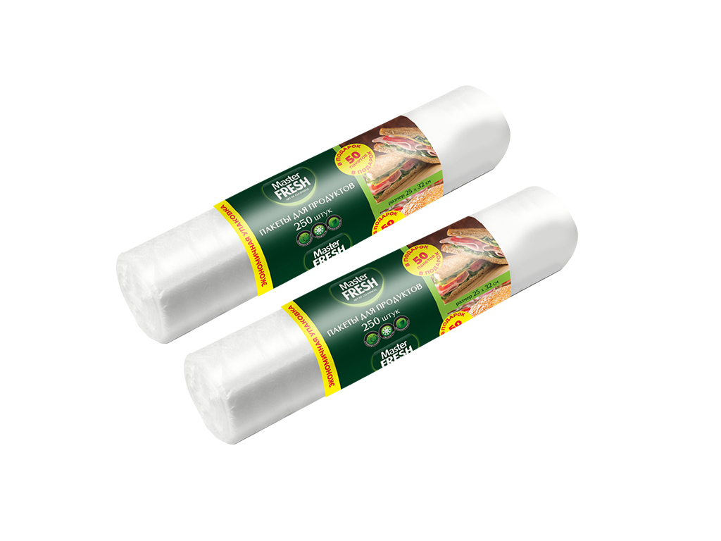 

Пакеты для продуктов Мастер Фреш 250шт набор 2шт