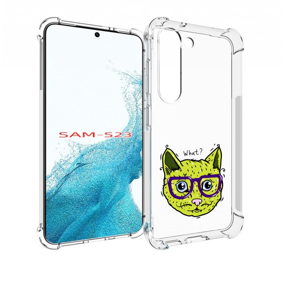 

Чехол MyPads Зеленый кот для Samsung Galaxy S23, Прозрачный, Tocco