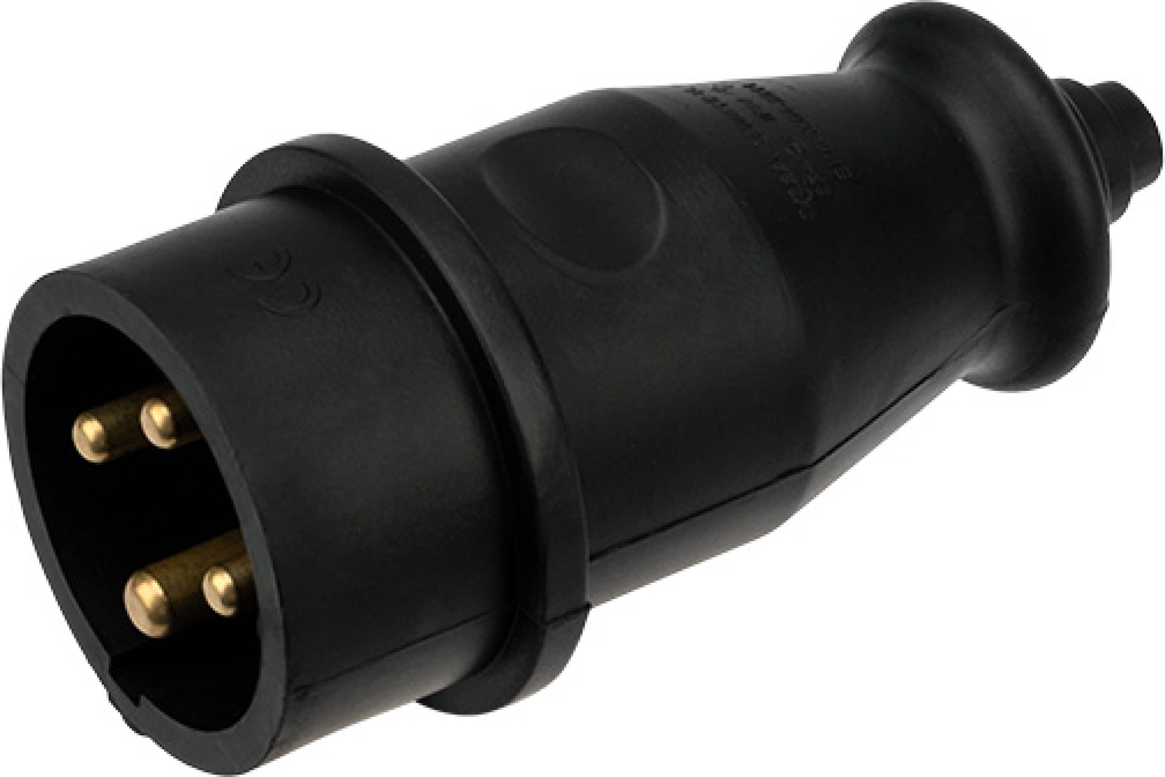 

Вилка переносная влагозащищенная 3Р+РЕ, 32 А, IP44 каучук, Black Rexant, Черный