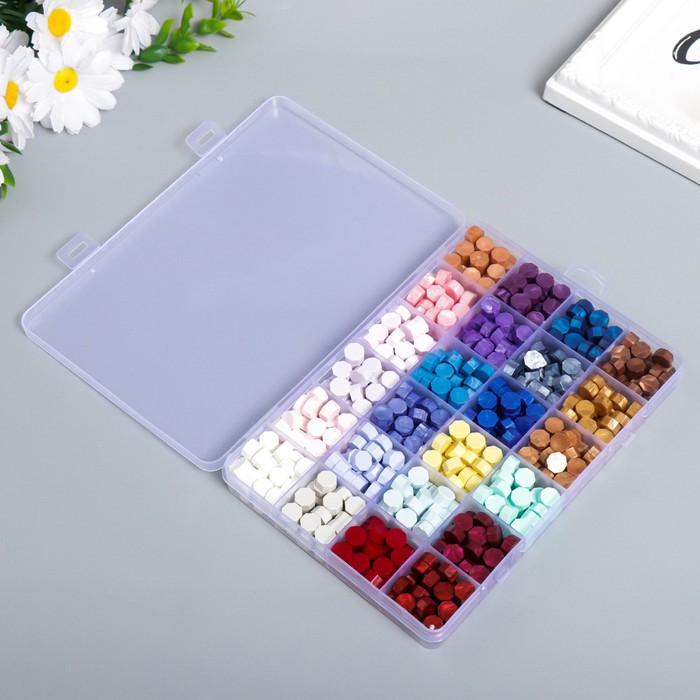 

Набор сургуча "Светлые и тёмные цвета" матовый+перламутр 24 цвета 19х13х2 см, Разноцветный