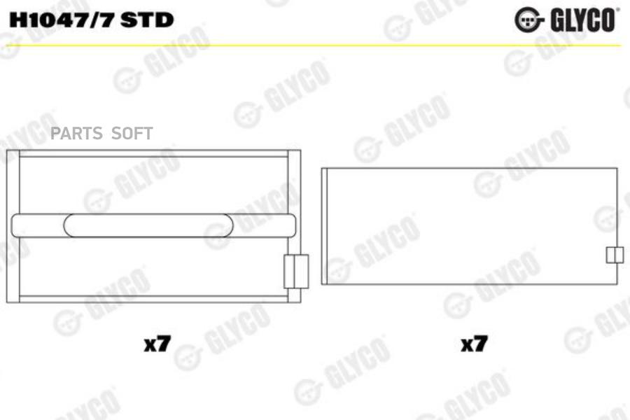 

Вкладыши Коренные К-Т 7Пар Fiat/Iveco 8210.42 Glyco