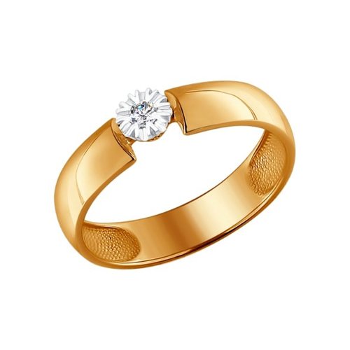 

Кольцо помолвочное из красного золота с бриллиантом р.  SOKOLOV Diamonds 1011423, 1011423