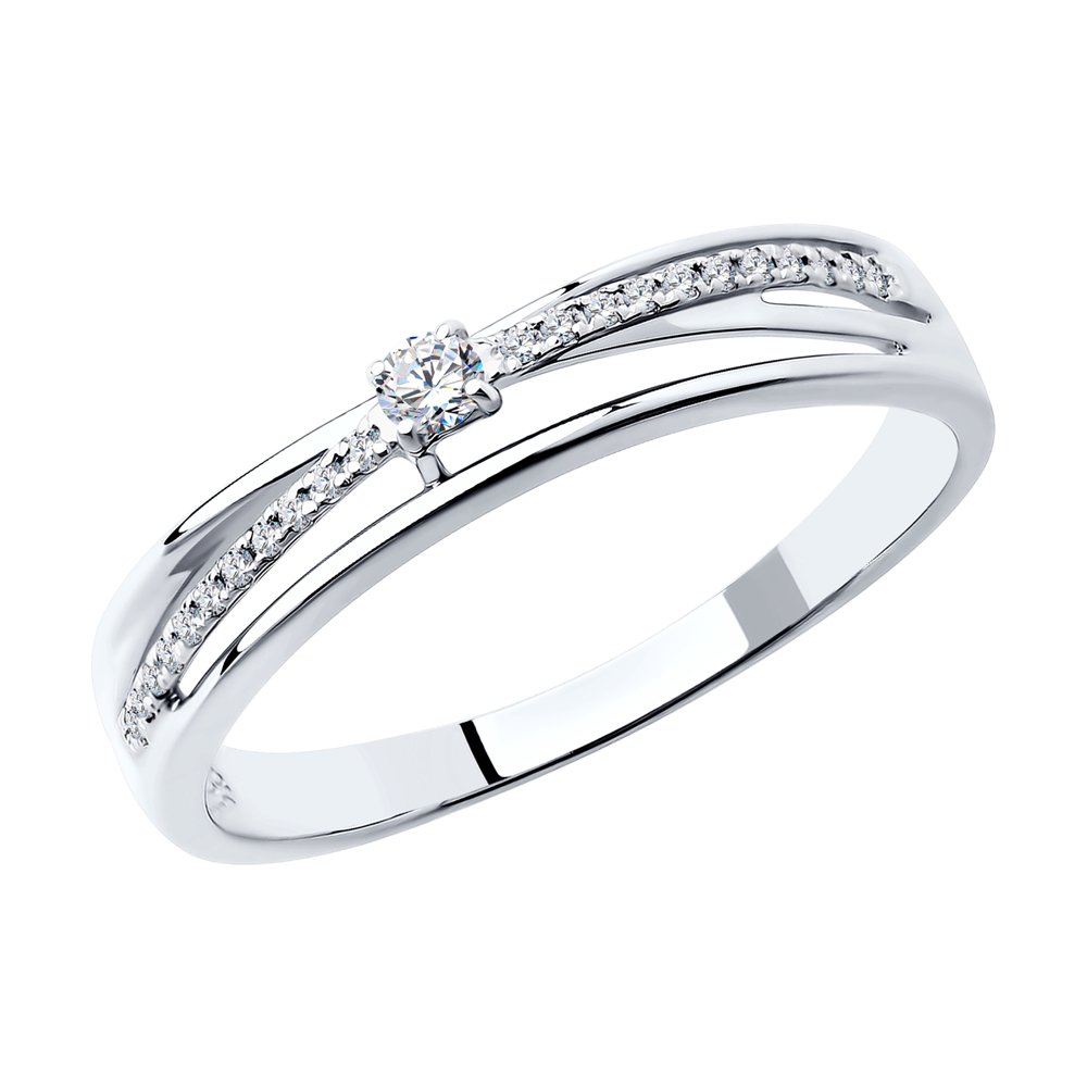 

Кольцо из белого золота с бриллиантом р. 17,5 SOKOLOV Diamonds 1011321, 1011321