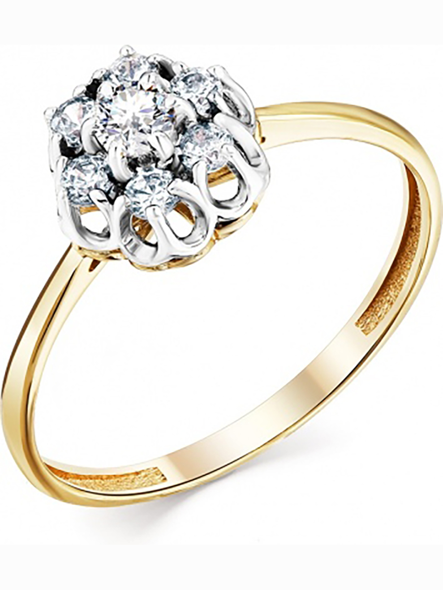 

Кольцо из комбинированного золота с 7 фианитами р. 18 Master Brilliant 1000025, 1000025