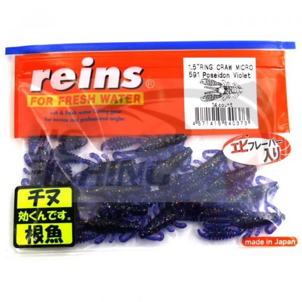 

Мягкая приманка REINS RING CRAW MICRO 1.5 591-Poseidon Violet, Фиолетовый, Ring Craw Micro