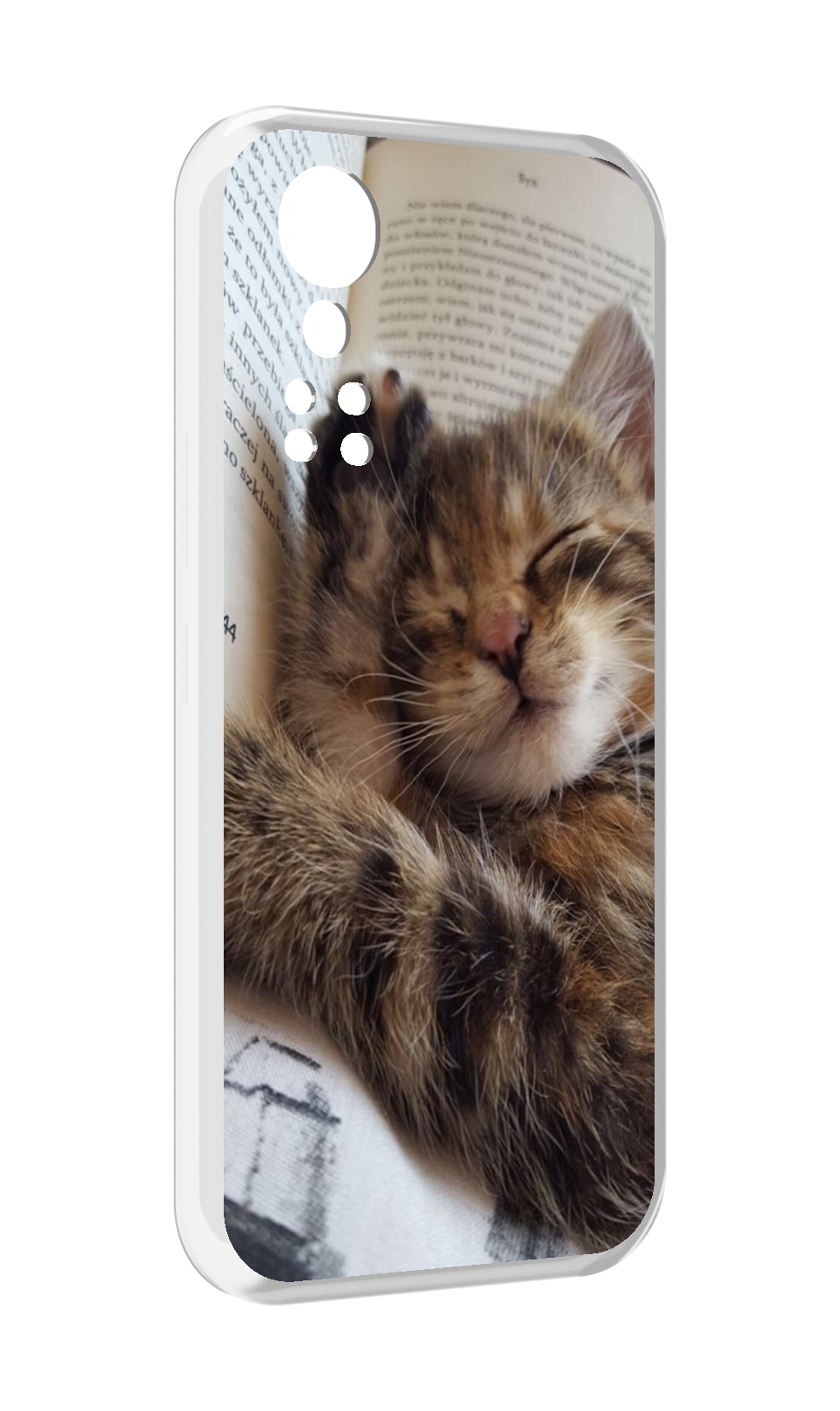 

Чехол MyPads Спящий-котенок для ZTE Axon 30 5G / Axon 30S, Прозрачный, Tocco