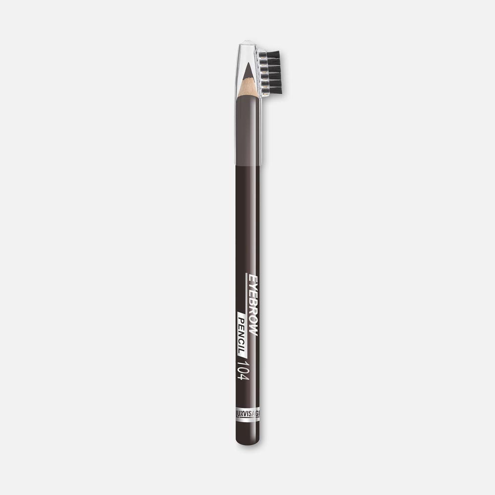 Карандаш для бровей Luxvisage Eyebrow Pencil с щеточкой тон 104 Черный 1,75 г крем для контура глаз черный жемчуг retinol 60 экстра восстановление 20 мл