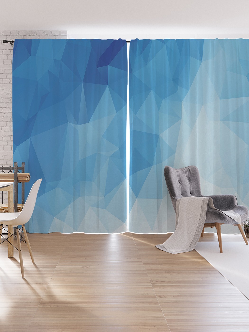 

Шторы под лён JoyArty "Полигональное небо", серия Oxford DeLux, 340х265 см, Полигональное небо