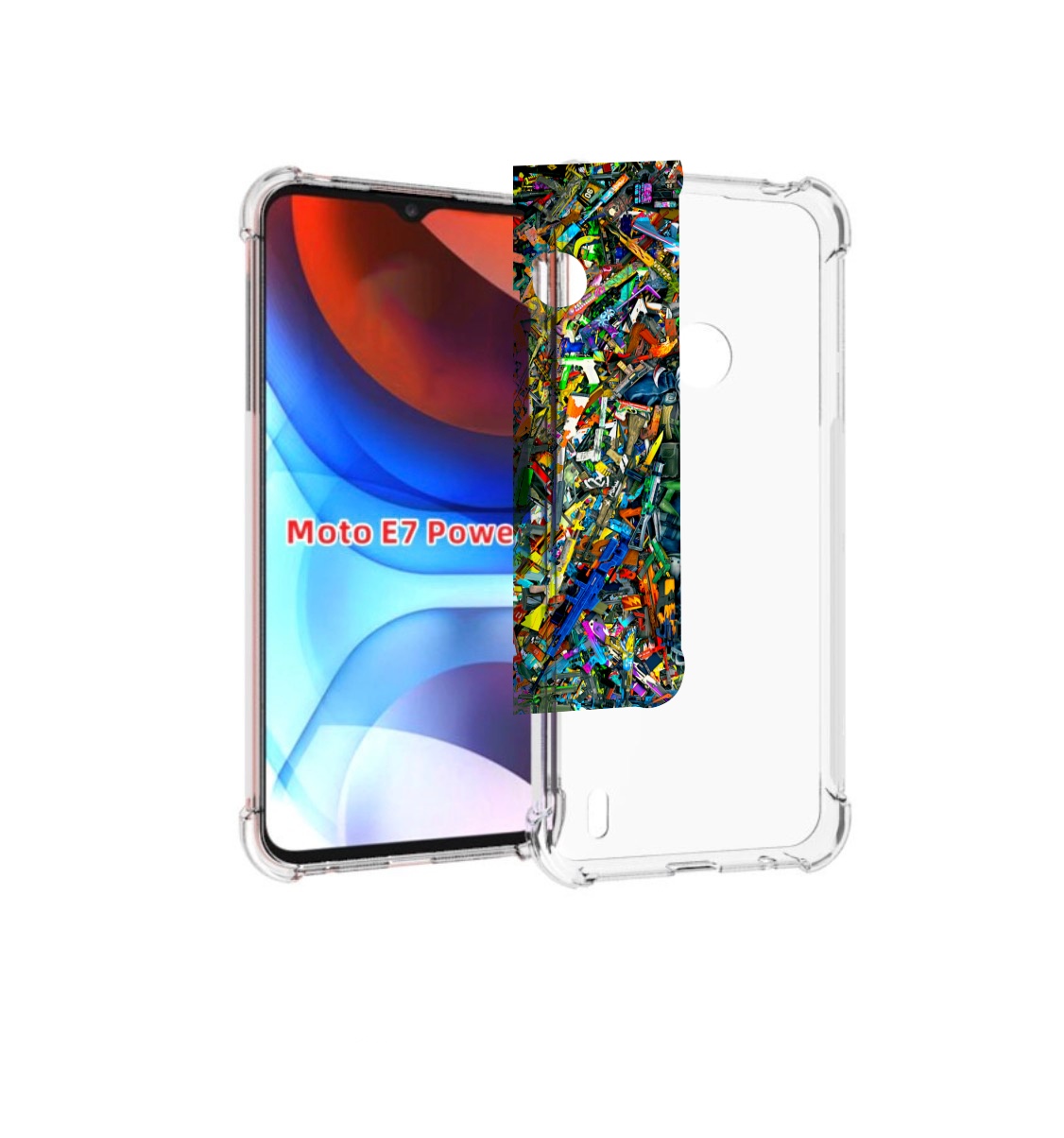 

Чехол MyPads CS GO guns skins мужской для Motorola Moto E7 Power, Прозрачный, Tocco