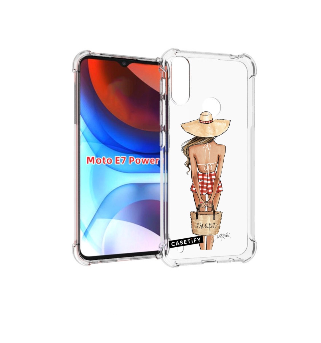 

Чехол MyPads CASETiFY женский для Motorola Moto E7 Power, Прозрачный, Tocco