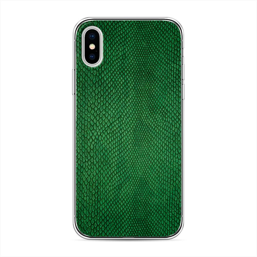 

Чехол Awog на Apple iPhone XS (10S) / Айфон XS (10S) "Изумрудная змея", Разноцветный, 11850-3