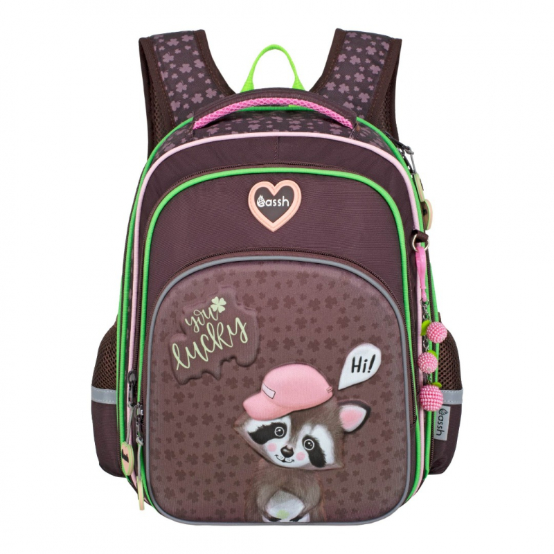 Рюкзак школьный Across CS23-230-8 коричневый, розовый