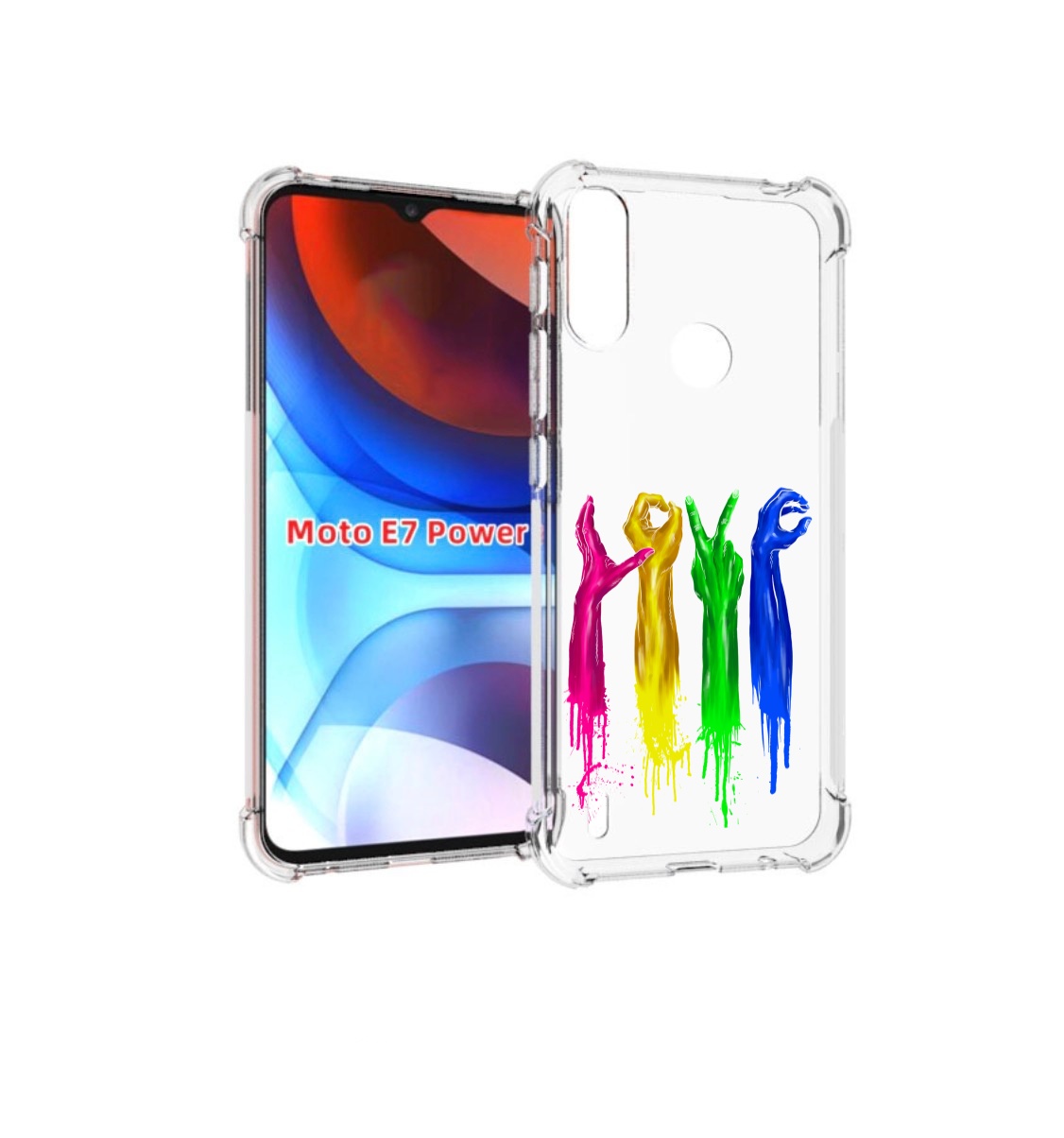 

Чехол MyPads яркие руки love для Motorola Moto E7 Power, Прозрачный, Tocco