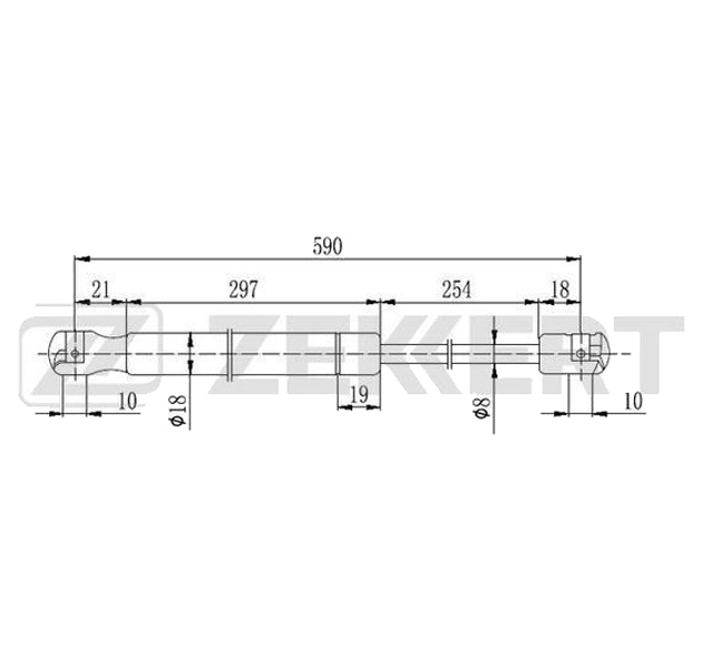 

Газовая пружина, капот ZEKKERT gf2262