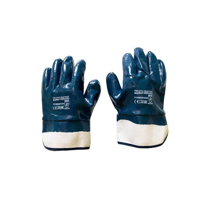 Перчатки защитные Scaffa NBR4560 трикотажные с нитриловым покрытием синие (размер 11, XXL) полуобливные перчатки с нитриловым покрытием манжета nitras premium р 10 3410p