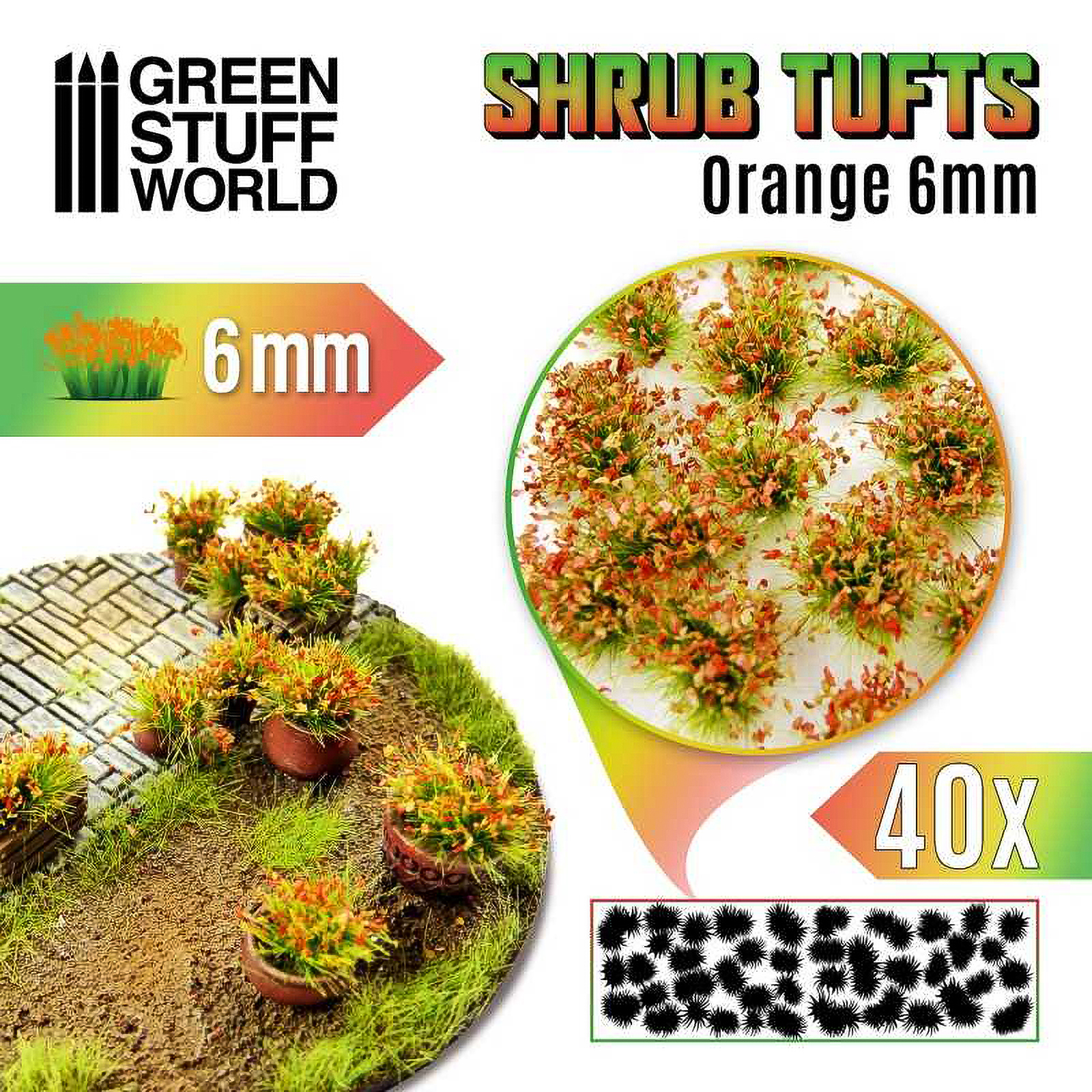 

Кусты для моделирования Green Stuff World Shrub Tufts 6 mm Orange, Shrub Tufts