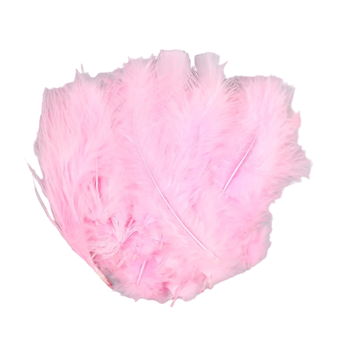 фото Набор перьев для творчества 30 шт (14-17 см), нежно-розовый веселуха