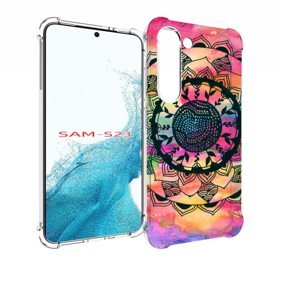 

Чехол MyPads яркая абстракция круглый цветок для Samsung Galaxy S23, Прозрачный, Tocco