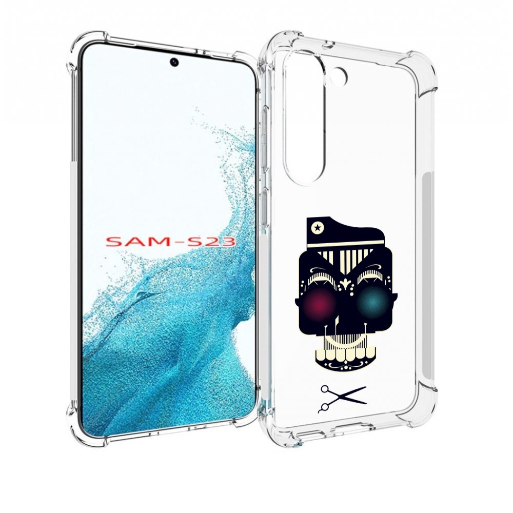 

Чехол MyPads черно белый скелет с яркими глазами для Samsung Galaxy S23, Прозрачный, Tocco