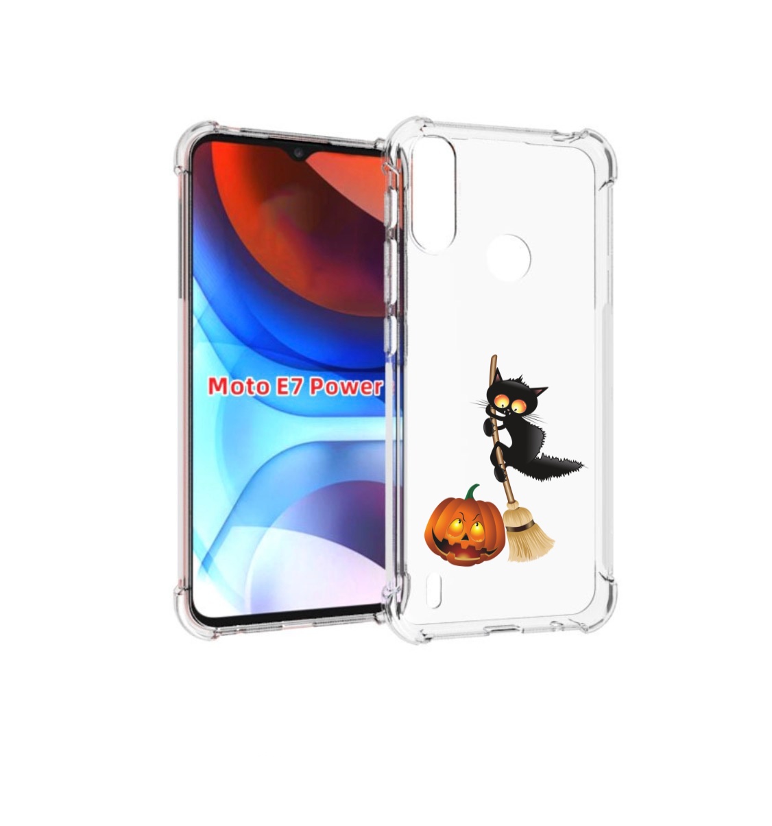 

Чехол MyPads хэлуинский котик для Motorola Moto E7 Power, Прозрачный, Tocco