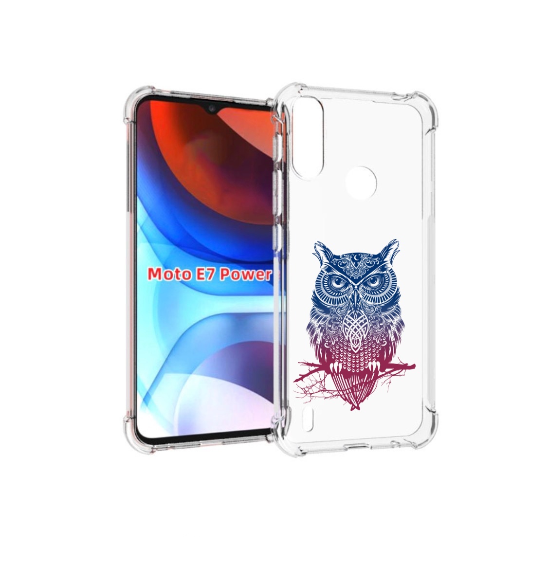 

Чехол MyPads хиппи сова для Motorola Moto E7 Power, Прозрачный, Tocco