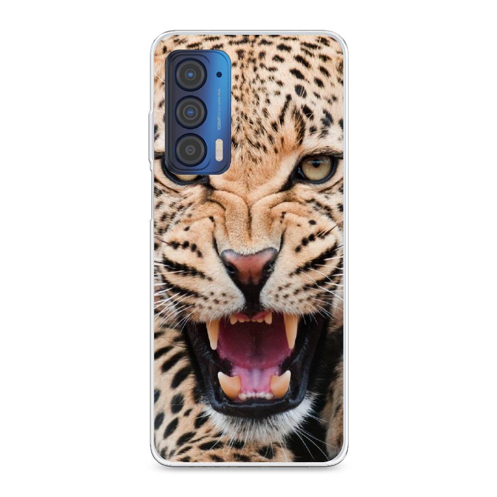 

Чехол для Motorola Edge (2021) "Леопард 3d", Бежевый;черный, 242950-6