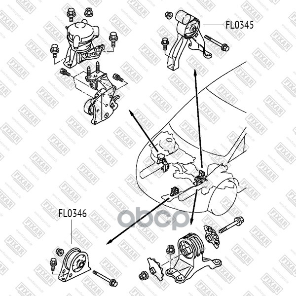 

Опора двигателя задняя FIXAR fl0345