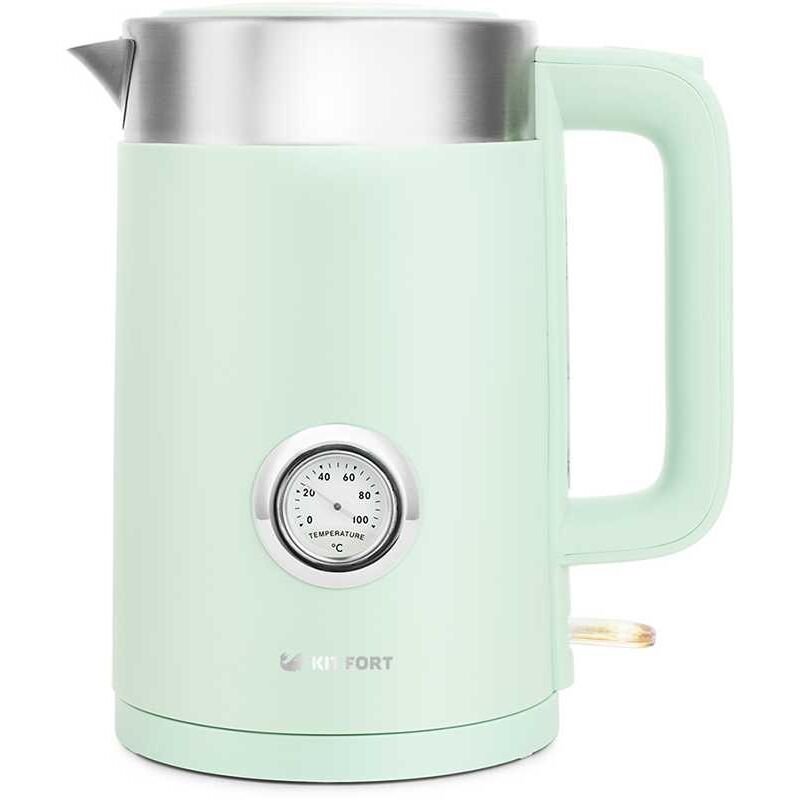 Чайник электрический Kitfort КТ-659-2 1.7 л зеленый соковыжималка шнековая kitfort кт 1141 2 150 вт зеленый