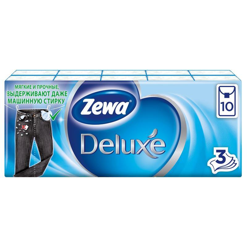 Платки носовые 3-слойные Zewa Deluxe, 32 пачки по 10 платков (51174)