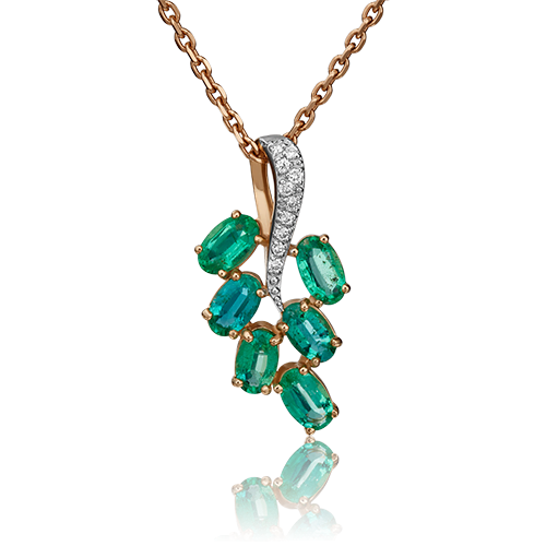 

Подвеска из золота PLATINA jewelry 03-0462, изумруд/бриллиант, 03-0462