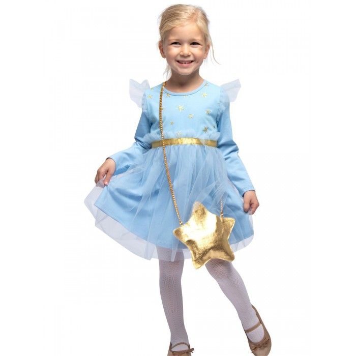 Платье детское Candy's 034GC0815m голубой, 104 фатин с блестками 15 см 11 ± 1 г кв м 23 ± 1 м голубой 21