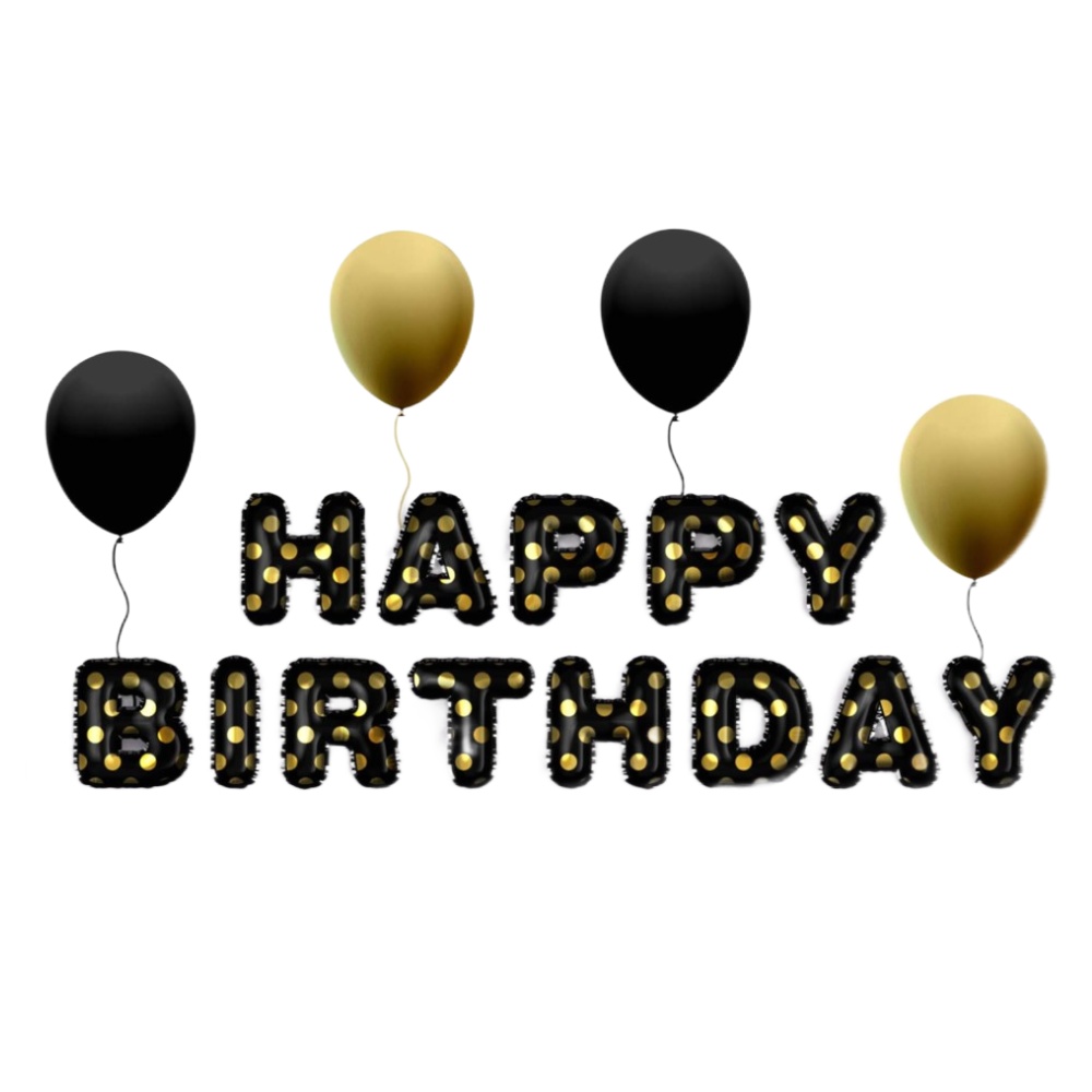

Набор воздушных шаров «Happy birthday» 17 шт., black, Черный, PTNQ-9295