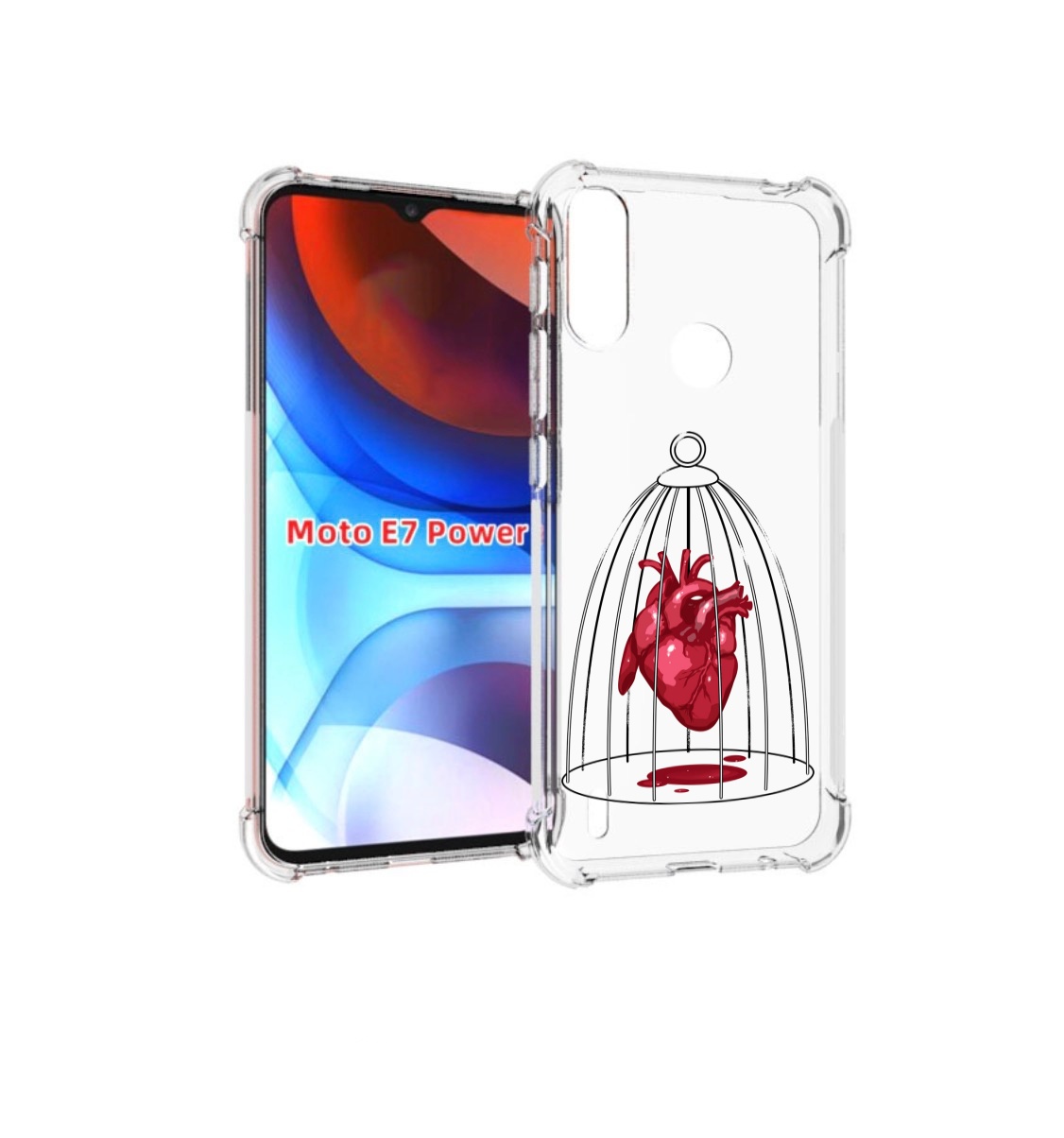 

Чехол MyPads сердце в клетке для Motorola Moto E7 Power, Прозрачный, Tocco