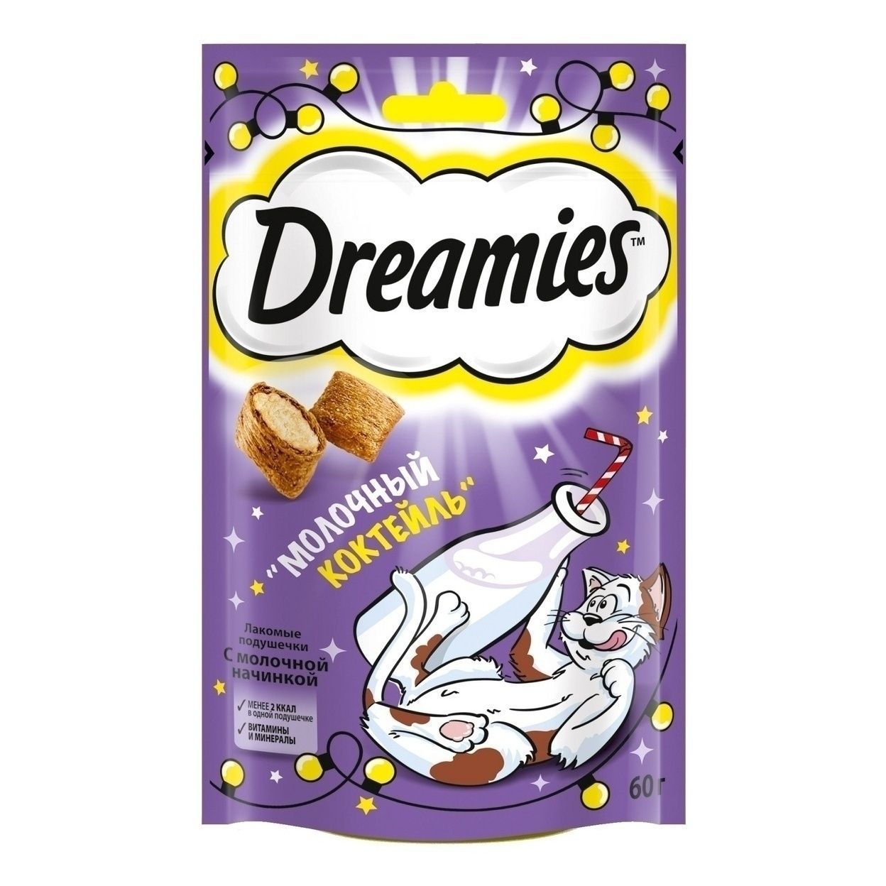 

Лакомство Dreamies Молочный коктейль Подушечки для кошек 60 г