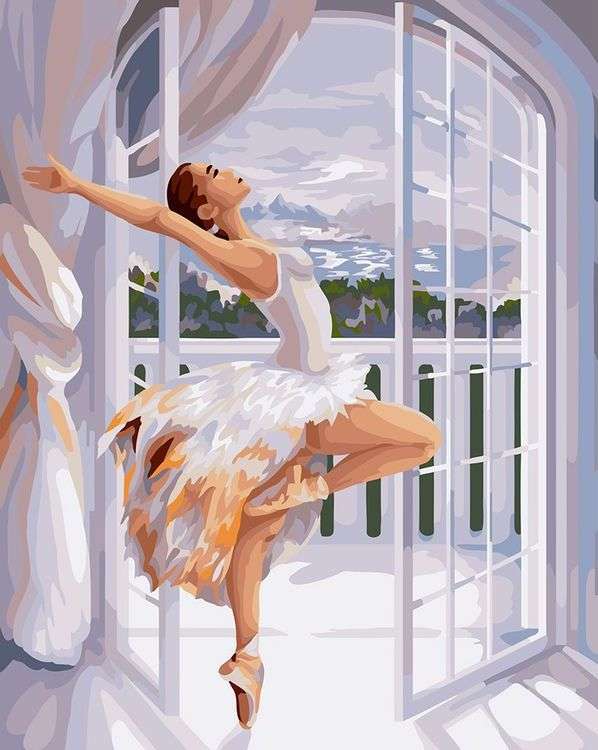 

Живопись по номерам Фрея Балерина у окна, 50x40, Фрея Балерина у окна