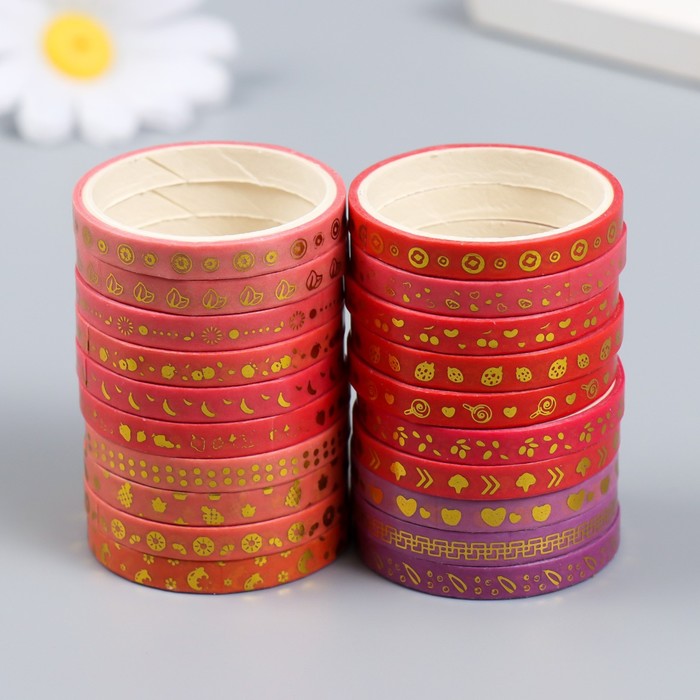 

Клейкая лента бумага "Персик" набор 20 шт шир. 0,5 см дл. 2 м 4х10 см, Разноцветный