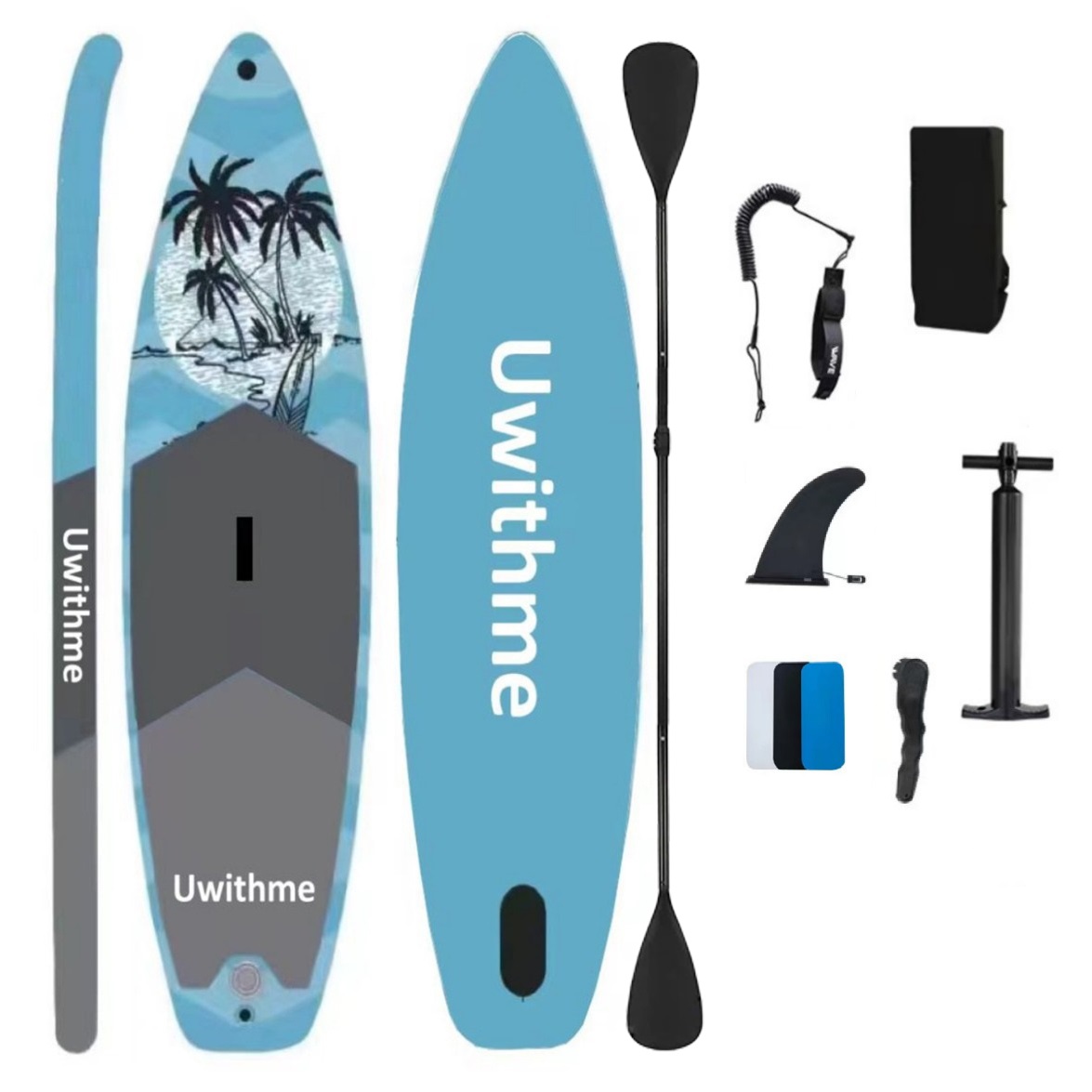 

SUP-борд UWITHME PALM, 320х81х15см, до 180 кг, полный комплект, Голубой