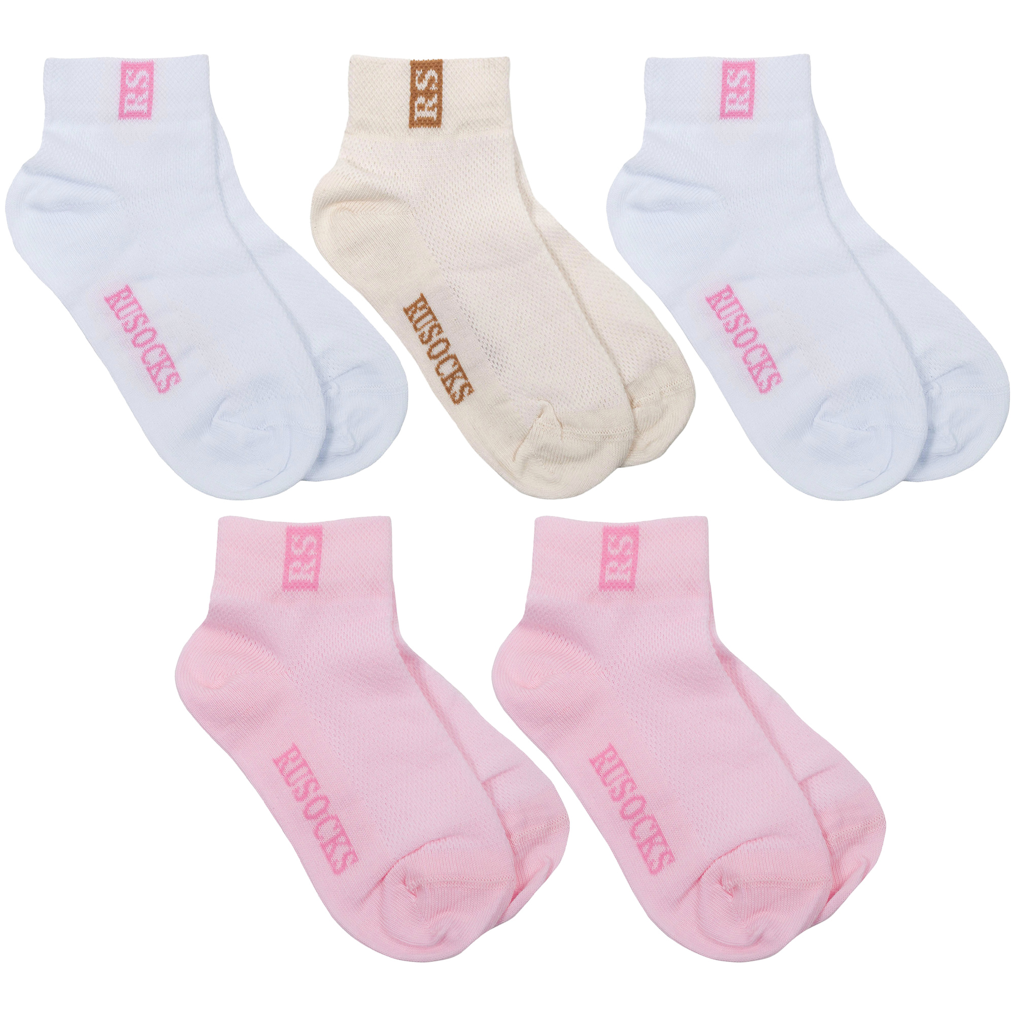 Носки детские Rusocks 5-Д-36, белый; бежевый; розовый, 16-18
