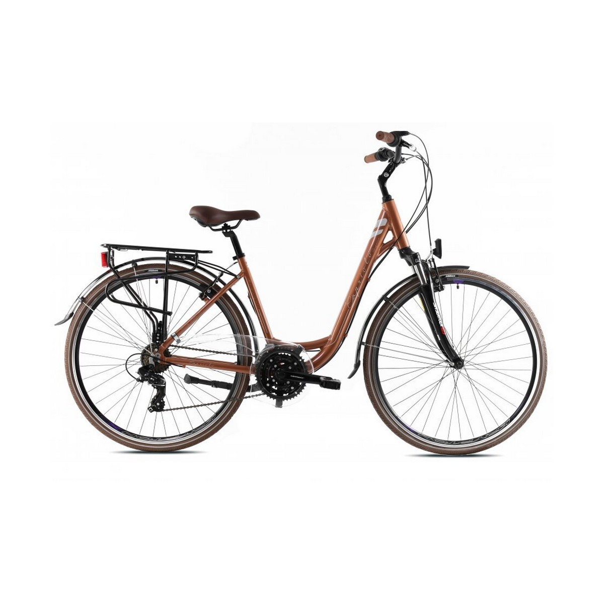 Велосипед CAPRIOLO TOURING ELEGANCE LADY 28'' 3 X 7, ALU 18'' бронзовый 2024