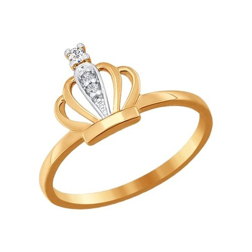 

Кольцо из красного золота р.  SOKOLOV 016771, фианит, 016771