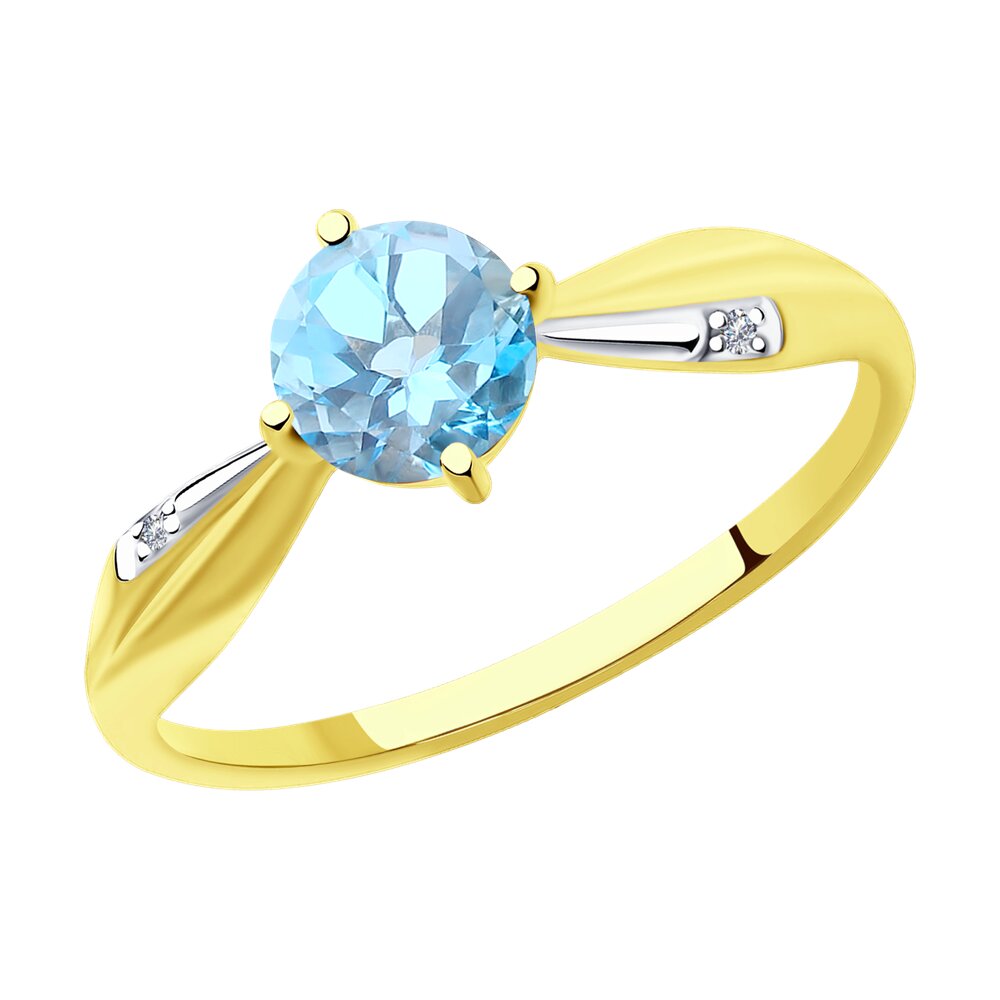 

Кольцо из золота р. , Diamant 53-310-00717-1, фианит\топаз, 53-310-00717-1