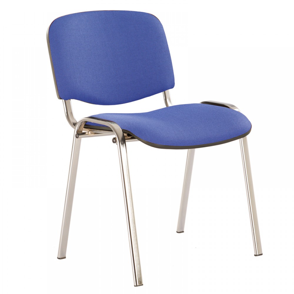 Офисный стул Изо, каркас хром, синяя с черным C 14