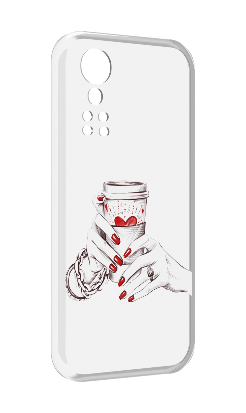 

Чехол MyPads Любовный-стакан для ZTE Axon 30 5G / Axon 30S, Прозрачный, Tocco