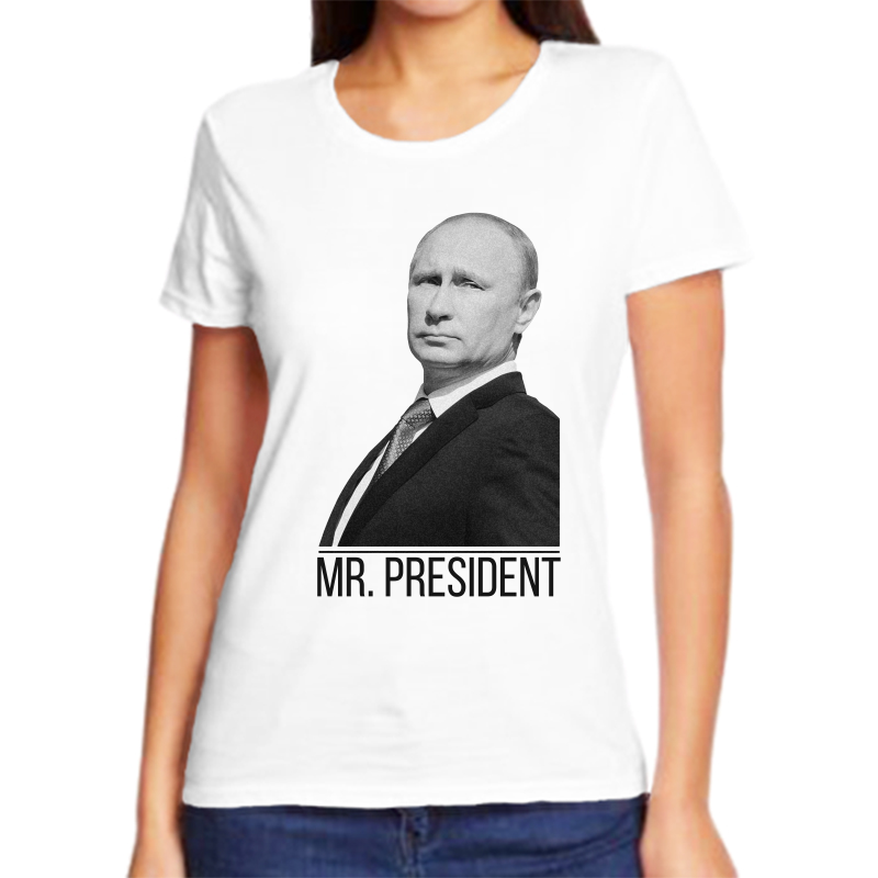 

Футболка женская белая 62 р-р с Путиным mr. Prezident 3, Белый, fzh_mr_president_2