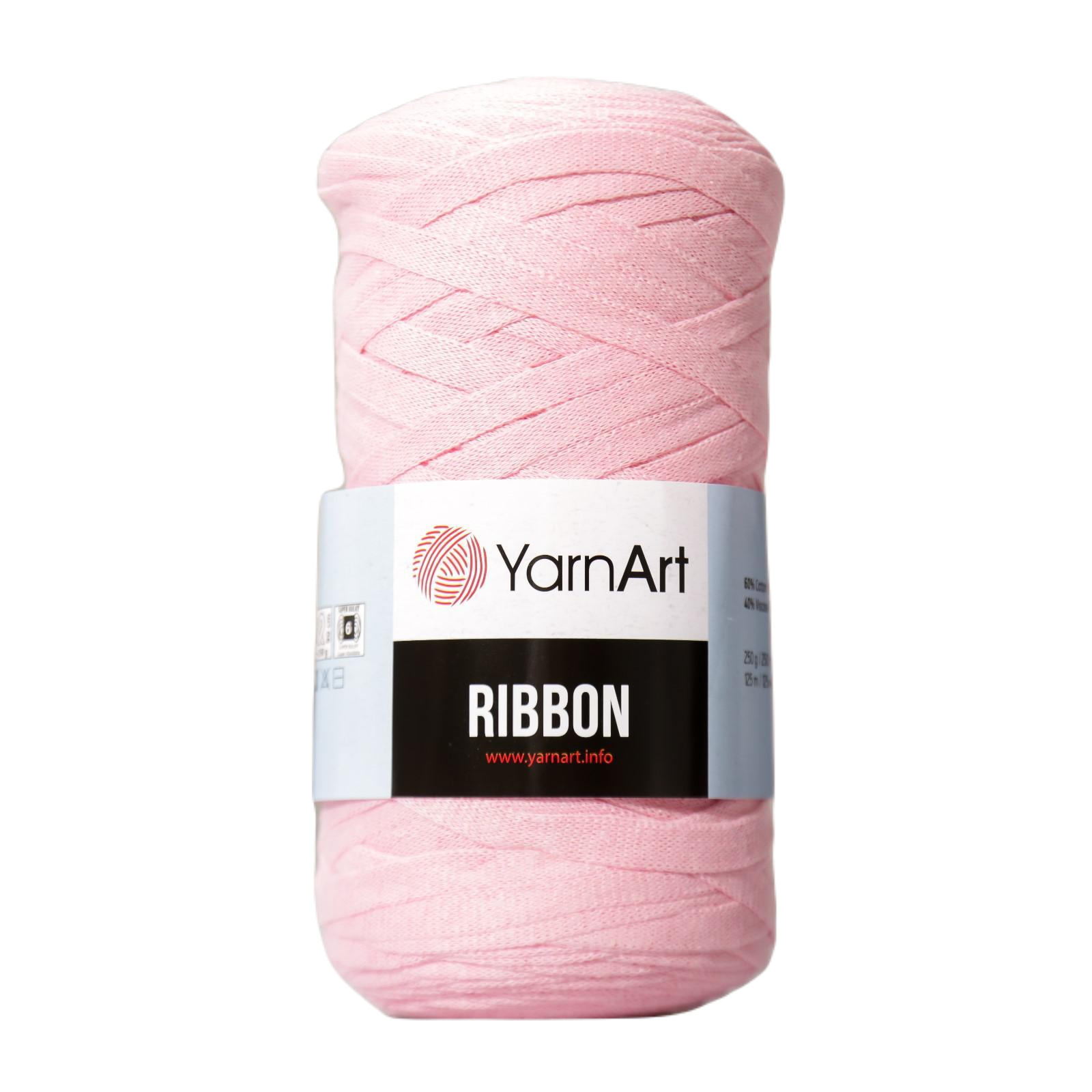 

Пряжа "Ribbon" 40% полиэстер, 60% хлопок 125м/250гр (762 св.розовый), Пряжа для вязания "Ribbon"