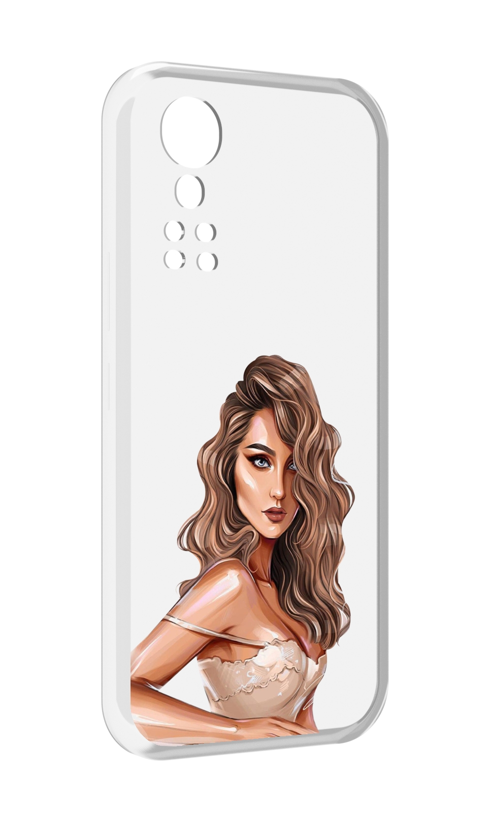 

Чехол MyPads Кудрявая-девушка женский для ZTE Axon 30 5G / Axon 30S, Прозрачный, Tocco