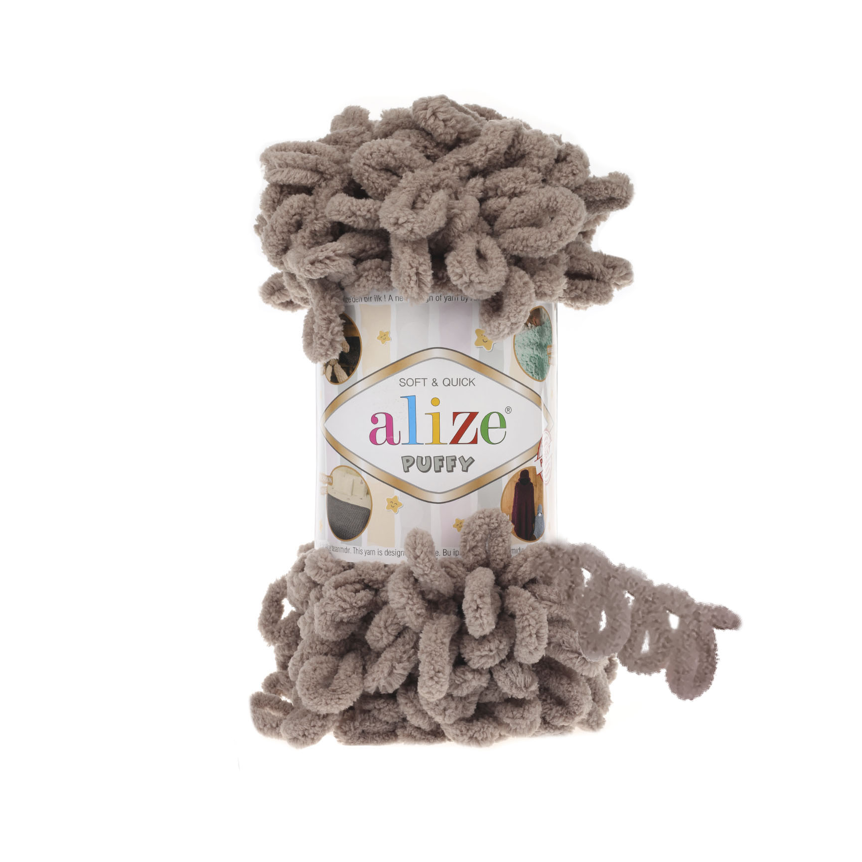 

Пряжа Alize Puffy 100% микрополиэстер 9 м/100 гр 530 Норка, 5 мотков, Бежевый, Puffy NL01