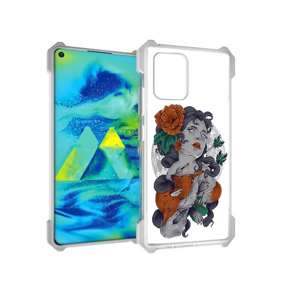 

Чехол MyPads Tocco для Samsung Galaxy S10 Lite темная девушка с лисой (PT143840.502.639), Прозрачный, Tocco