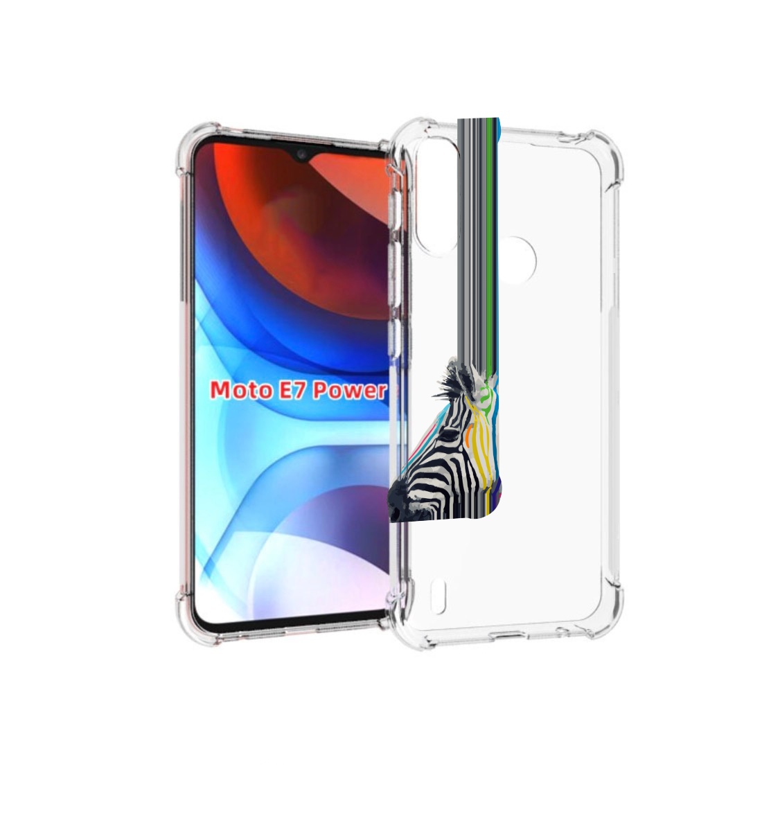 

Чехол MyPads радужная зебра для Motorola Moto E7 Power, Прозрачный, Tocco